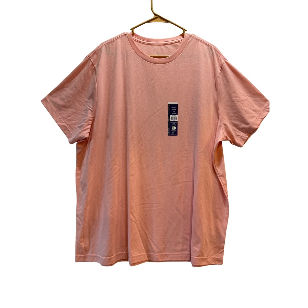 George Mens Peach Pink Moisture Wicking Crew Neck T-Shirt 3XL New